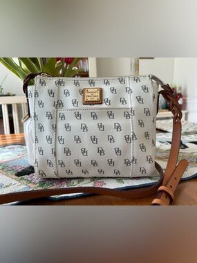 Dooney & Bourke Marlee White & Gray Logo crossbody